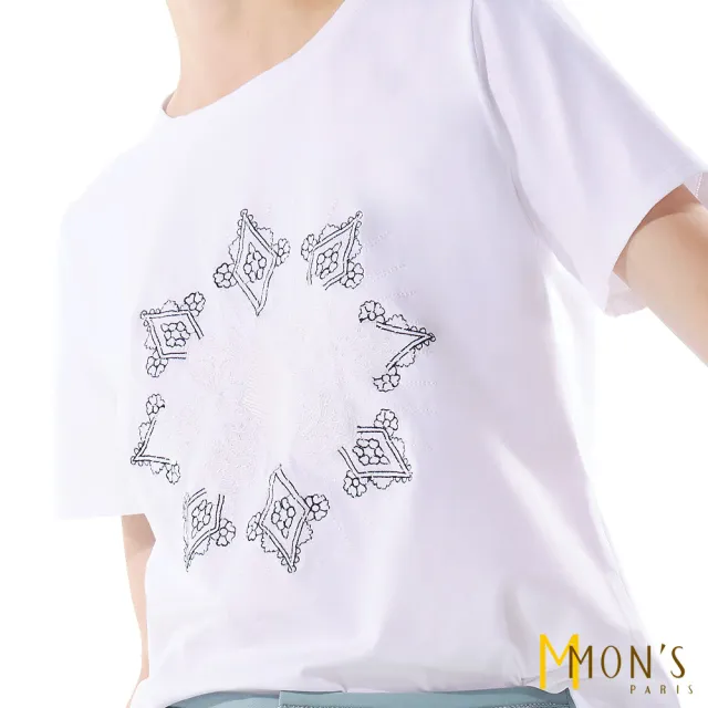 【MON’S】芒星刺繡短袖T恤