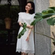 【JESSICA】舒適柔軟花卉蕾絲荷葉邊短袖洋裝23337H（白）
