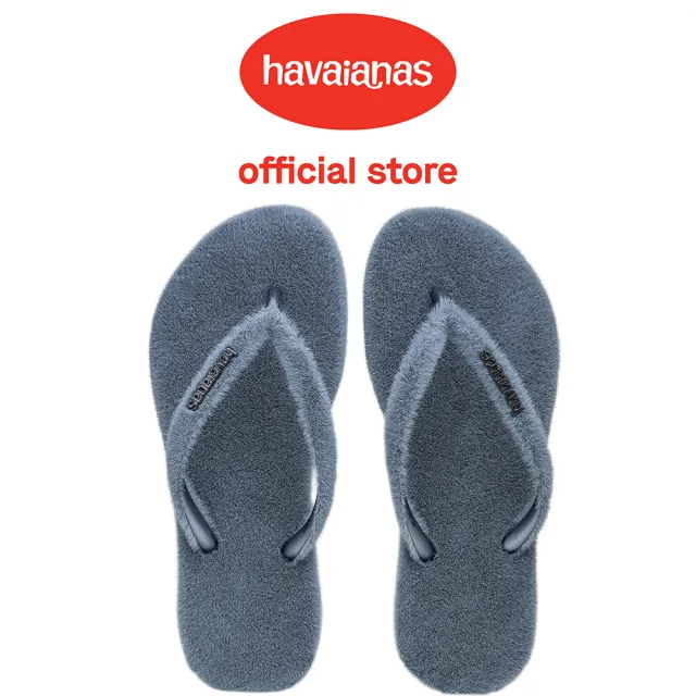 【havaianas 哈瓦仕】拖鞋 女鞋 夾腳拖 Slim Plush 藍色 4148211-1804W(哈瓦士)