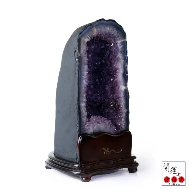 紫水晶洞 開運方程式】稀有超深洞聚財型鈦晶共生紫水晶洞JU298(15.5kg紫晶洞