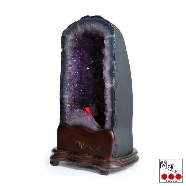 開運方程式】稀有超深洞聚財型鈦晶共生紫水晶洞JU298(15.5kg紫晶洞
