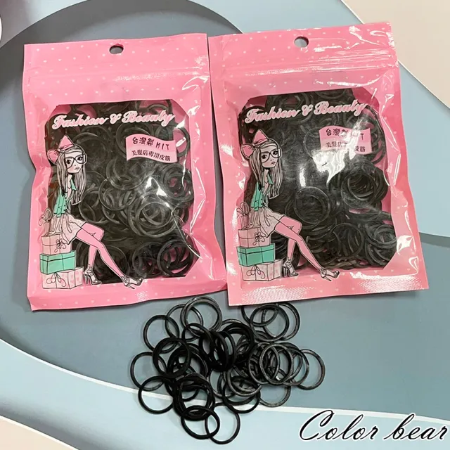 【卡樂熊】買一送一美髮專用純黑橡皮筋/髮束(髮束飾品)