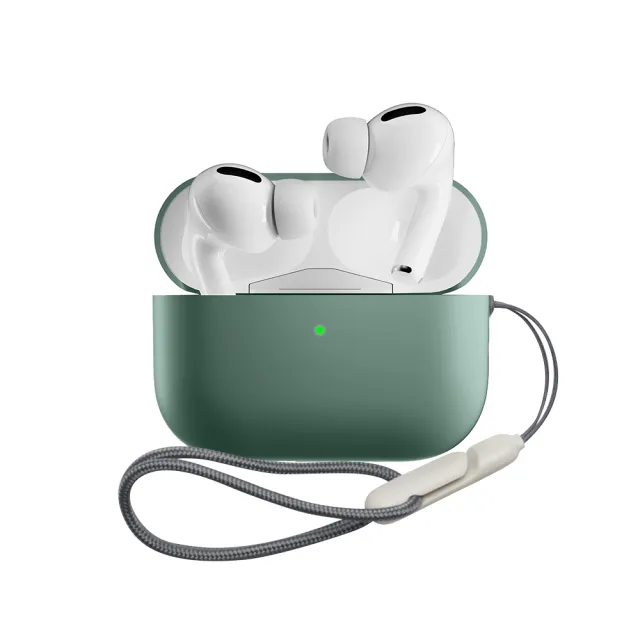 【YOMIX 優迷】AirPods Pro 2/Pro藍牙耳機液態矽膠抗汙防撞保護套(防丟繩)