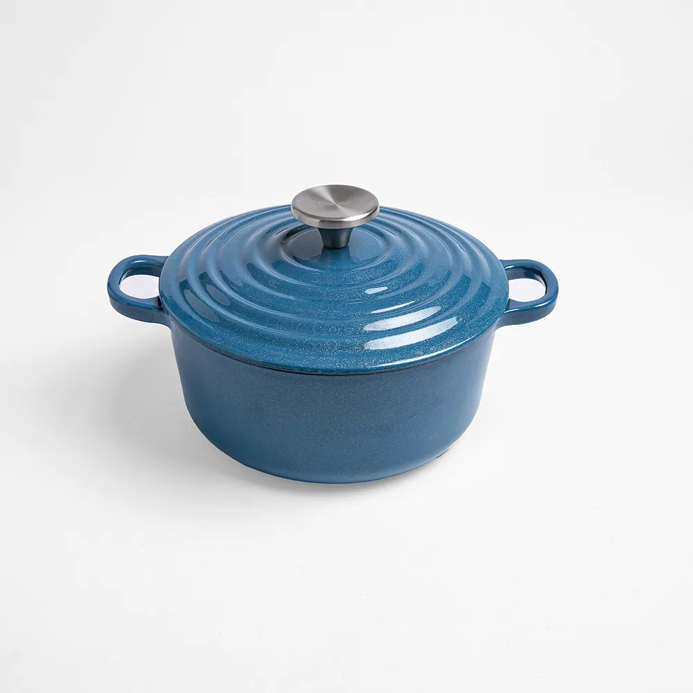 【HOLA】Amour亞莫鑄鐵琺瑯湯鍋20cm-閃耀藍