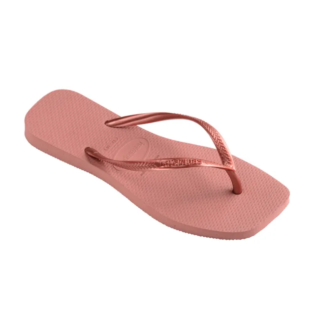 【havaianas 哈瓦仕】拖鞋 女鞋 夾腳拖 方形  Slim Square 粉色 4148301-3544W(哈瓦士)