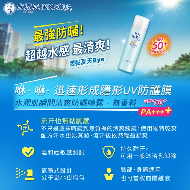 【曼秀雷敦】水潤肌瞬間清爽防曬噴霧 無香料 50g