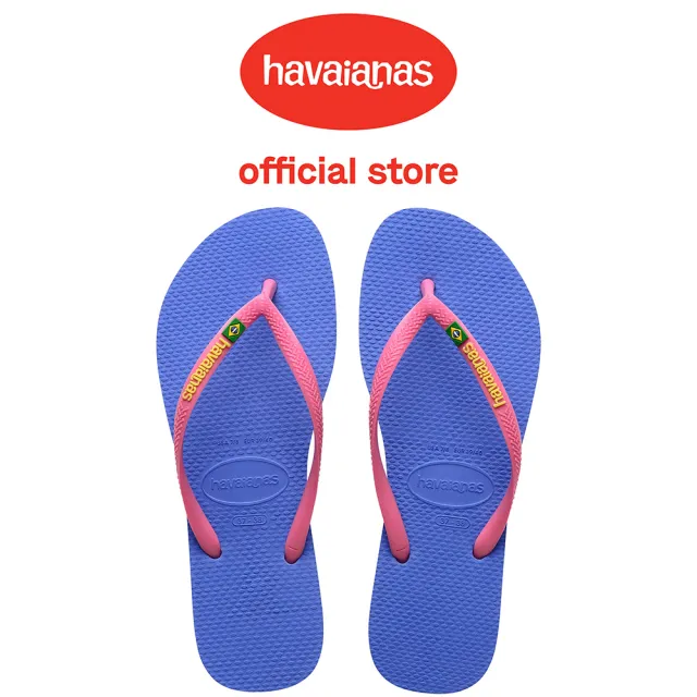 【havaianas 哈瓦仕】拖鞋女鞋 夾腳拖 國旗 Slim Brasil 藍色 4140713-3562U(哈瓦士)