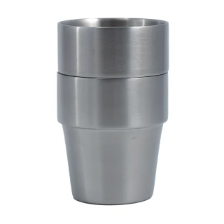 【LINOX】LINOX316不鏽鋼雙層疊疊隔熱杯-300ml-2入X1組(隔熱杯)