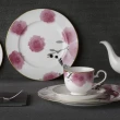 【NORITAKE】紅纓花瓣金邊骨瓷下午茶組合8件雙人組-咖啡對杯、展示盤、馬克對杯(新品上市)