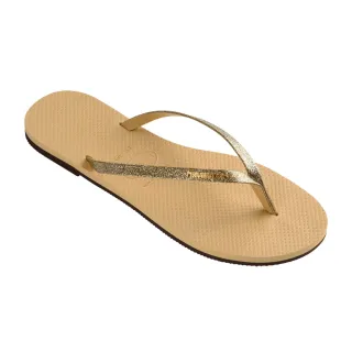 【havaianas 哈瓦仕】拖鞋 女鞋 夾腳拖 You Glitter 淺褐色 4148041-0570W(哈瓦士)