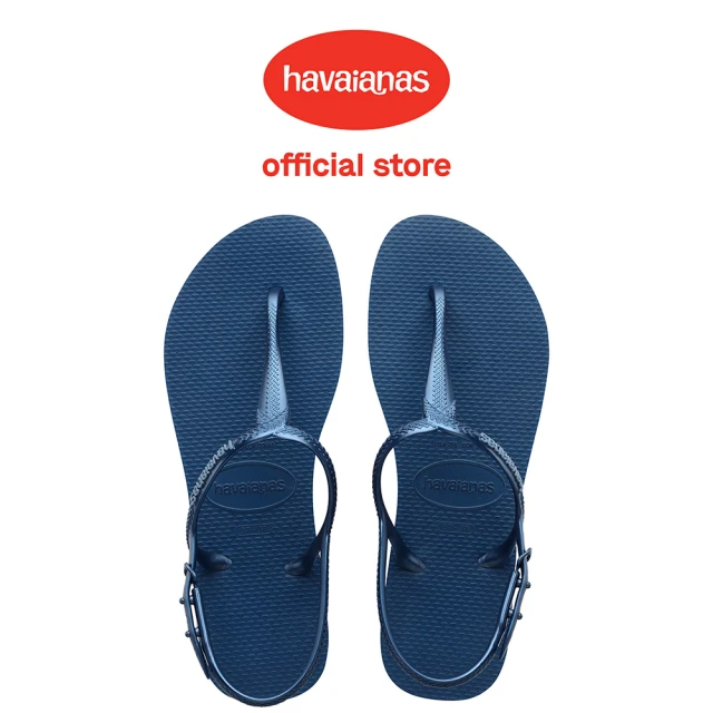 【havaianas 哈瓦仕】涼鞋 女鞋 拖鞋 夾腳拖 編織鞋帶 Twist 藍色 4144756-1803W(哈瓦士)