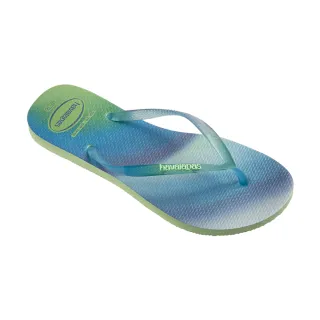 【havaianas 哈瓦仕】拖鞋 女鞋 夾腳拖 漸層 色彩繽紛 Slim Metallic Rainbow 藍 4148256-1822W(哈瓦士)