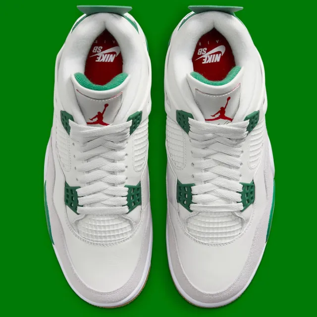 NIKE 耐吉】休閒鞋Nike SB x Air Jordan 4 Pine Green 松樹綠白綠男鞋