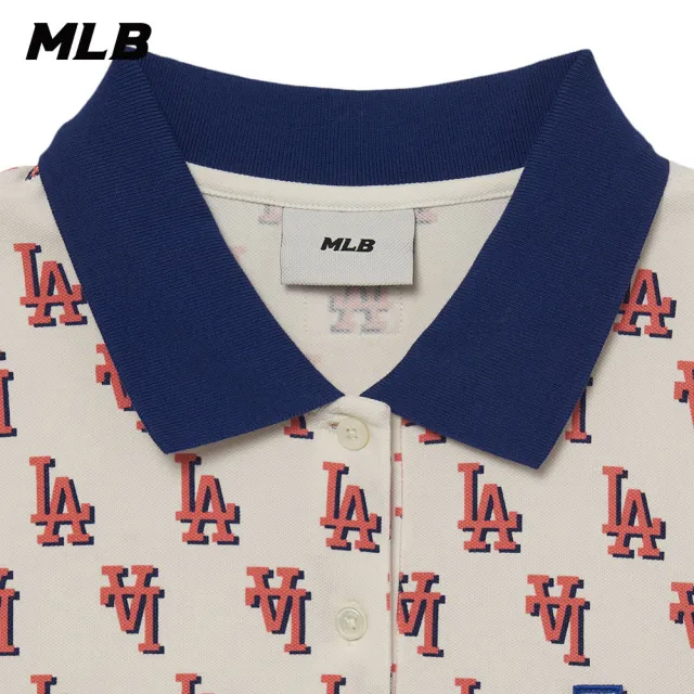 【MLB】女版短袖Polo衫 MONOGRAM系列 洛杉磯道奇隊(3FPQM0233-07CRS)