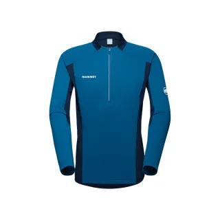【Mammut 長毛象官方直營】Aenergy FL Half Zip AF 抗菌半拉鍊長袖排汗衣 深冰藍/海洋藍 男款 #1016-01310