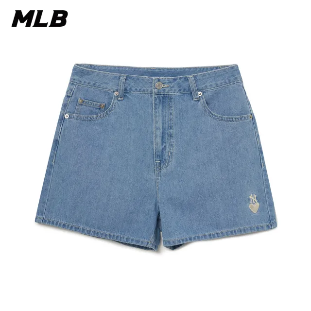 【MLB】女版牛仔丹寧短褲 Heart系列 紐約洋基隊(3FDPH0133-50SBL)