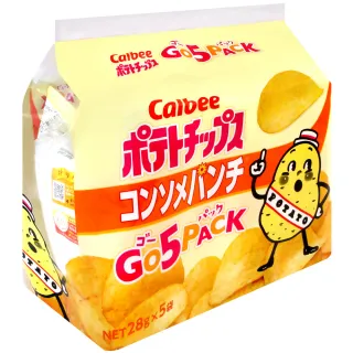 【Calbee 卡樂比】卡樂先生雞汁風味洋芋片5入(140g)