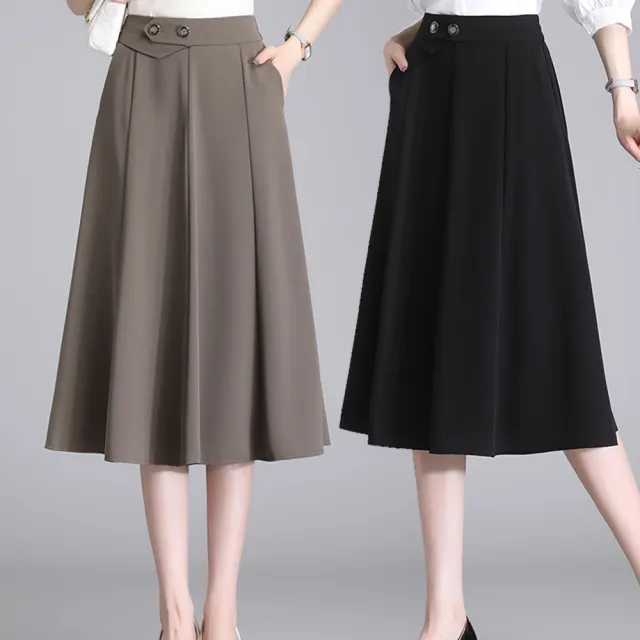 【麗質達人】98157設計款中長裙-二色AA(M-4XL)