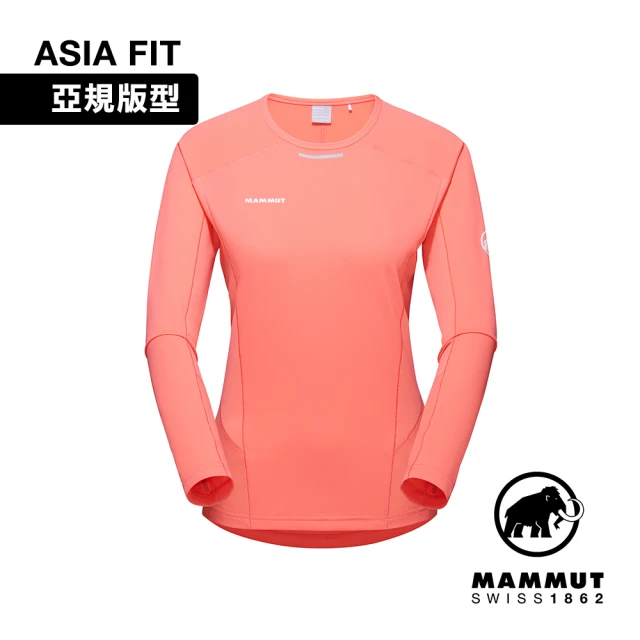 【Mammut 長毛象】Aenergy FL Longsleeve AF W 輕量抗菌長袖排汗衣 櫻花鮭粉 女款 #1016-01360