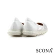 【SCONA 蘇格南】真皮 樂活輕量舒適娃娃鞋(白色 7386-1)