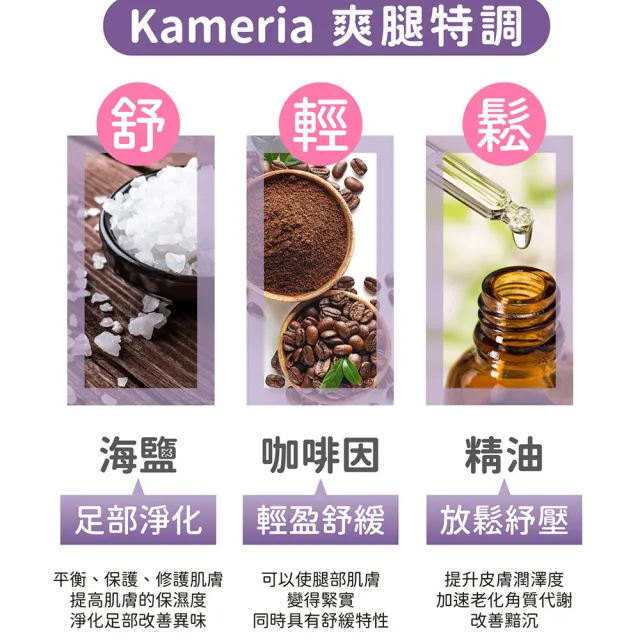 【KAMERIA】凱蜜菈 十足輕鬆 輕盈涼感舒緩足膜(玫瑰&天竺葵 17mlx2/雙)