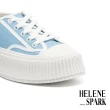 【HELENE_SPARK】復古率性帆布餅乾厚底休閒鞋(藍)