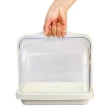 【inomata】日本製 透明掀蓋攜帶式食品盒手提保鮮收納盒(掀蓋可攜帶式收納盒)