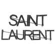 【YSL】Saint Laurent 經典品牌英文水鑽時尚金屬胸針(銀)