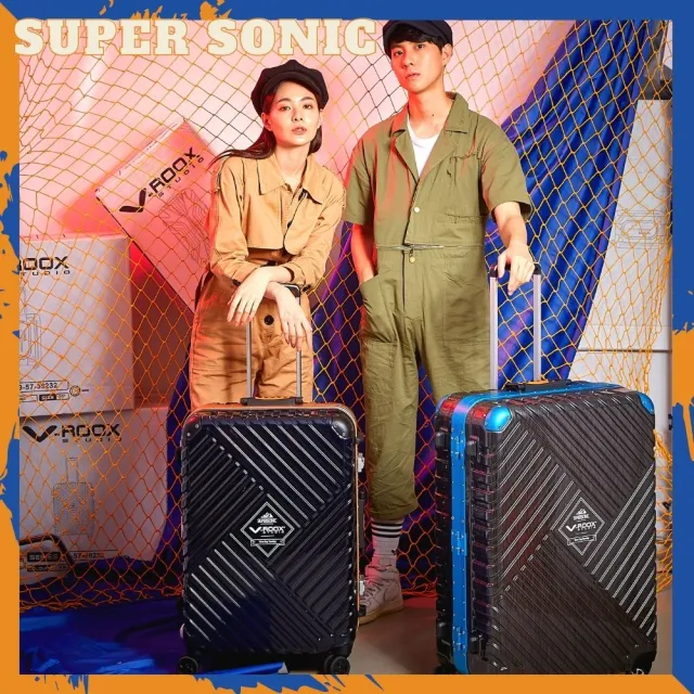 【V-ROOX STUDIO】FUN暑價 V-ROOX SUPERSONIC 25吋 立體超音速硬殼鋁框行李箱(大容量 好推好裝)