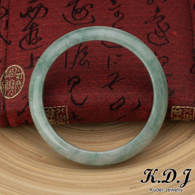 【K.D.J 圓融珠寶】淡綠飄綠絲翡翠手鐲天然A貨(17.5-20.5圍大手圍平安鐲)