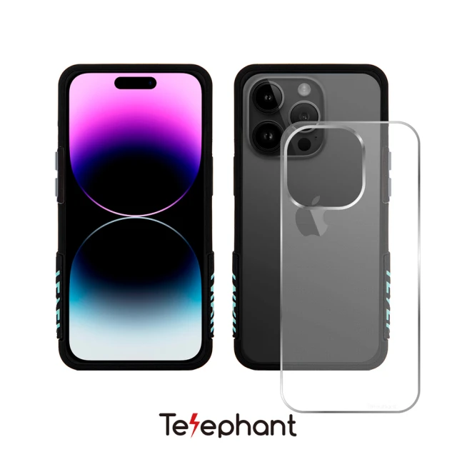 【Telephant太樂芬】iPhone 14 Pro EPI 水波紋抗污防摔手機殼-說不青