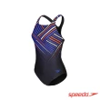 【SPEEDO】女 運動連身泳裝Medalist(藍紅/黑)