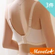 【Mevels 瑪薇絲】3件組 超薄刺繡蕾絲兔耳水晶杯內衣(3色 M/L/XL)