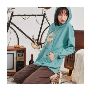 【OB 嚴選】情侶系列卡通印花帽T女 《KL1242》
