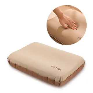 【ANTIAN】3D舒壓海綿自動充氣枕頭 戶外露營旅行枕 便攜收納午睡枕 腰墊枕 附收納袋