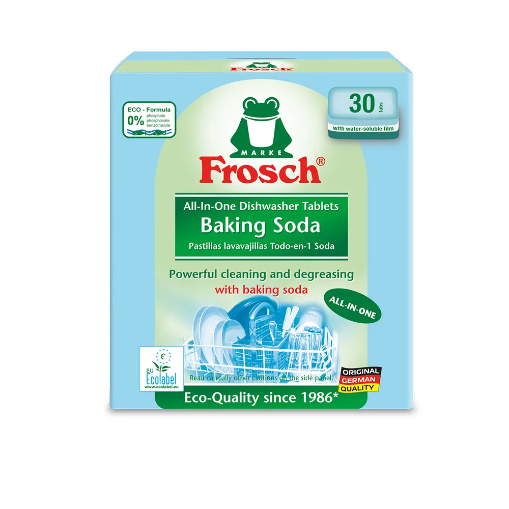 即期品【Frosch德國小綠蛙】洗碗機專用三效合一環保洗碗錠-小蘇打純淨款(30顆)