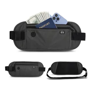 外出貼身腰包 出國機票證件護照包腰包 防水包 多功能腰包 RFID防盜腰包 (貼身收納防盜 