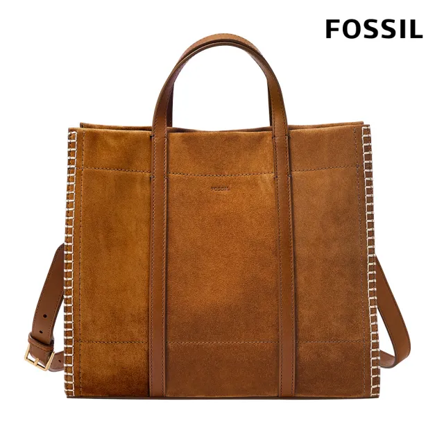 【FOSSIL 官方旗艦館】Carmen 麂皮兩用手提包-金棕色 ZB1843216 雙11/1111