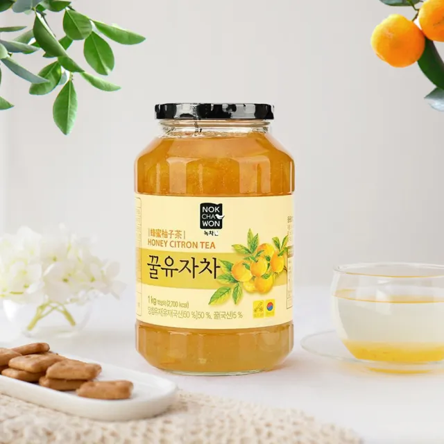 福利品【NOKCHAWON 綠茶園】韓國蜂蜜柚子茶 1kg×1罐