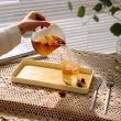 【Dagebeno荷生活】簡約輕奢茶水飲料咖啡托盤 自然風溫潤木紋長方形托盤(小號1入)