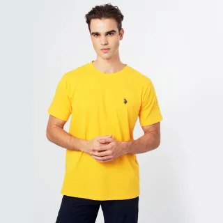 【U.S. POLO ASSN.】男款簡約小馬LOGOT恤-黃色(短袖 T恤 小馬)