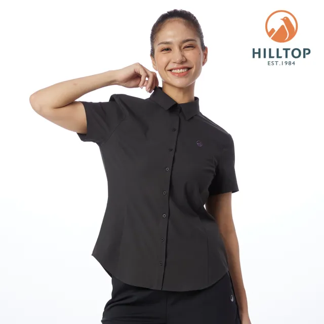 【Hilltop 山頂鳥】短袖襯衫 女款 黑|PS06XF65ECA0