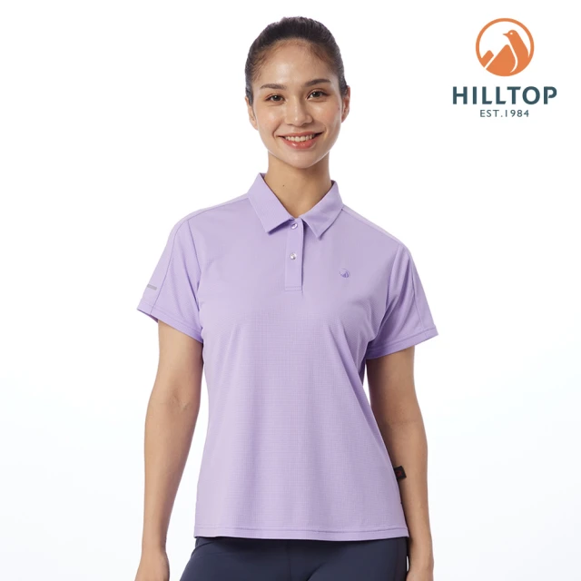【Hilltop 山頂鳥】施華洛世奇縫釦POLARTEC POLO衫 女款 淺紫｜PS14XFJ1ECJ1