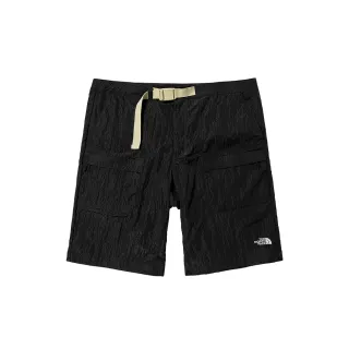 【The North Face 官方旗艦】北面男款黑色DWR防潑水多口袋短褲｜7WD8JK3(抗UV)