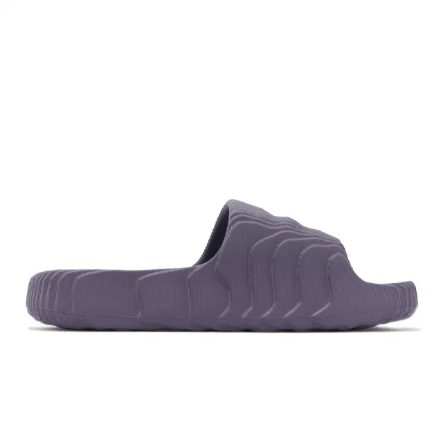 【adidas 愛迪達】拖鞋 Adilette 22 紫 男鞋 波浪紋 再生材質 運動拖鞋 涼拖鞋 愛迪達(HP6524)