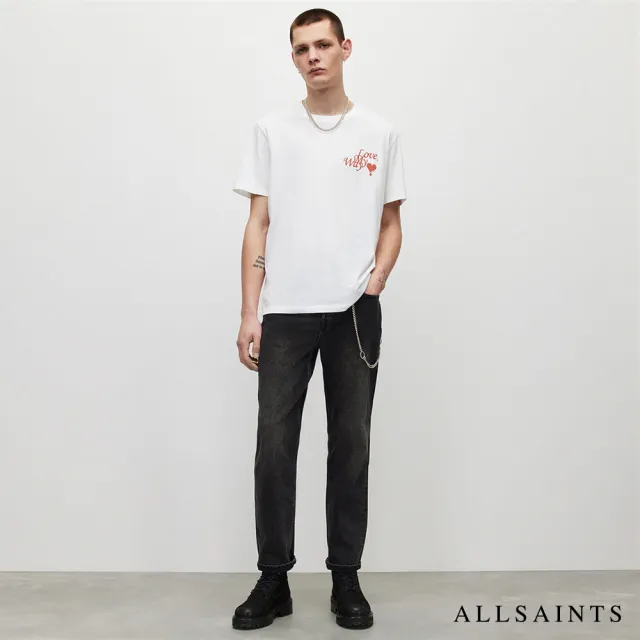 【ALLSAINTS】DIRECTION 愛心標語短袖T恤-白 MG068Y(舒適版型)