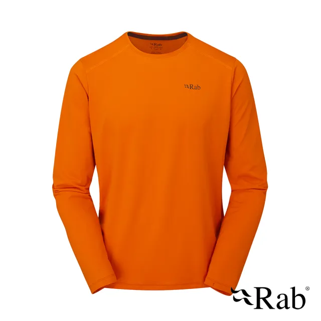 【RAB】Force LS Tee 長袖透氣排汗衣 男款 橙橘 #QBL07