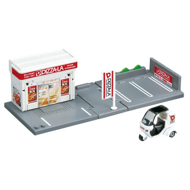 【TOMICA】交通世界  新城鎮 比薩店附小車(小汽車 場景)