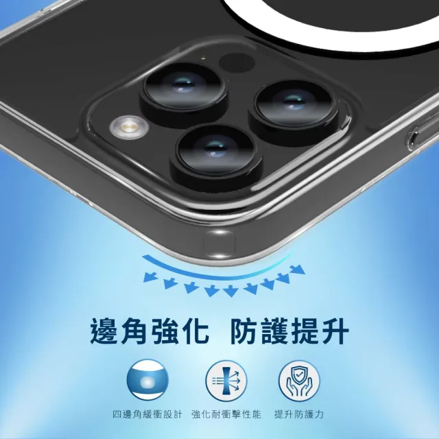 【Philips 飛利浦】iPhone 14 Pro 6.1吋 DLK6107T/96 磁吸式防摔殼(透明強化版)