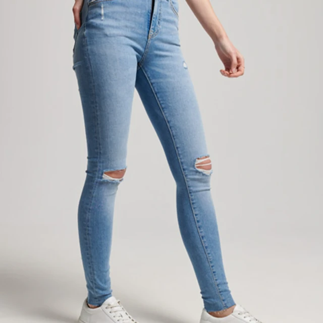 Superdry 女裝 丹寧長褲 牛仔褲 有機棉 Vintage High Rise Skinny(藍)